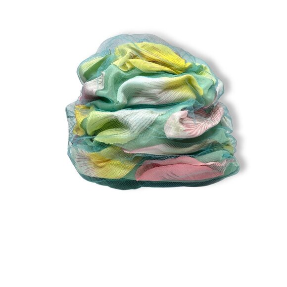 Vintage 1960s Christian Dior Silk Cotton Tulle Floral Turban Hat Paris main image 8